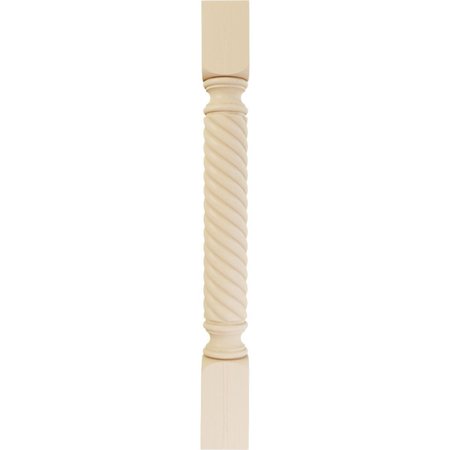 Ekena Millwork 3 3/4"W x 3 3/4"D x 35 1/2"H Hamilton Rope Cabinet Column, Maple COL03X03X35HAMA